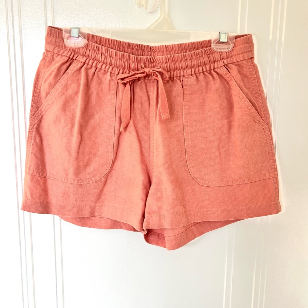 J. Crew Women's Beach Pink Linen Blend Drawstring Shorts